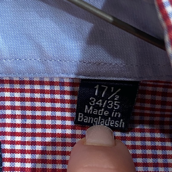 Nautica Mens button down dress shirt red plaid checkered - Picture 10 of 11